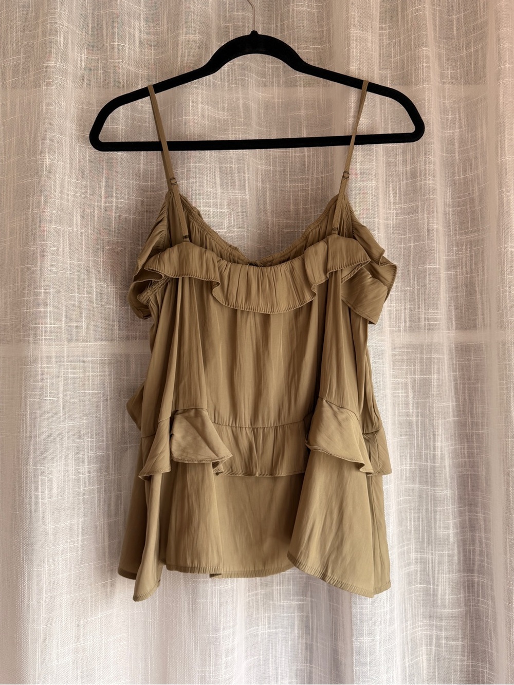 Universal Thread Olive Ruffle Tie-Front Cami - Picture 3 of 4
